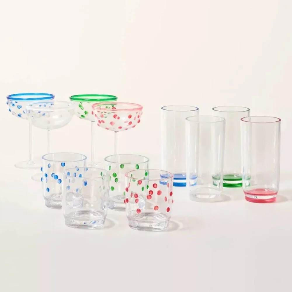10.14oz 4pc Polka Dot Acrylic Lowball Drinkware Set kate spade new york x Target